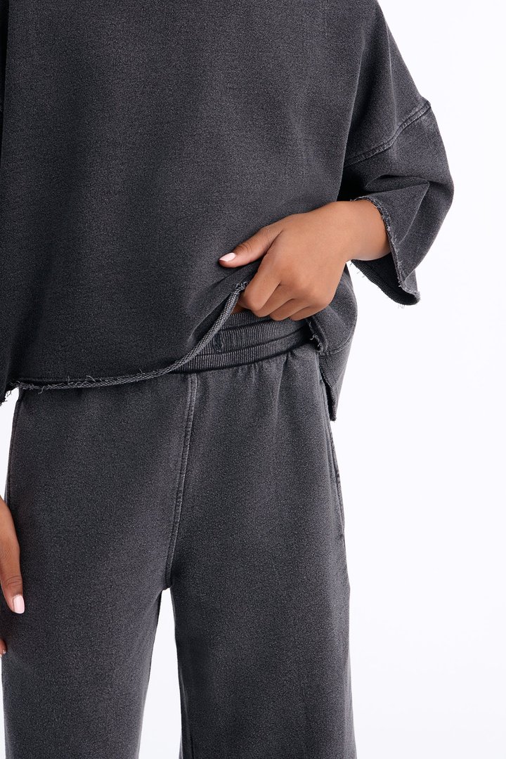 Mini Strollin' Around Pant Set - Charcoal
