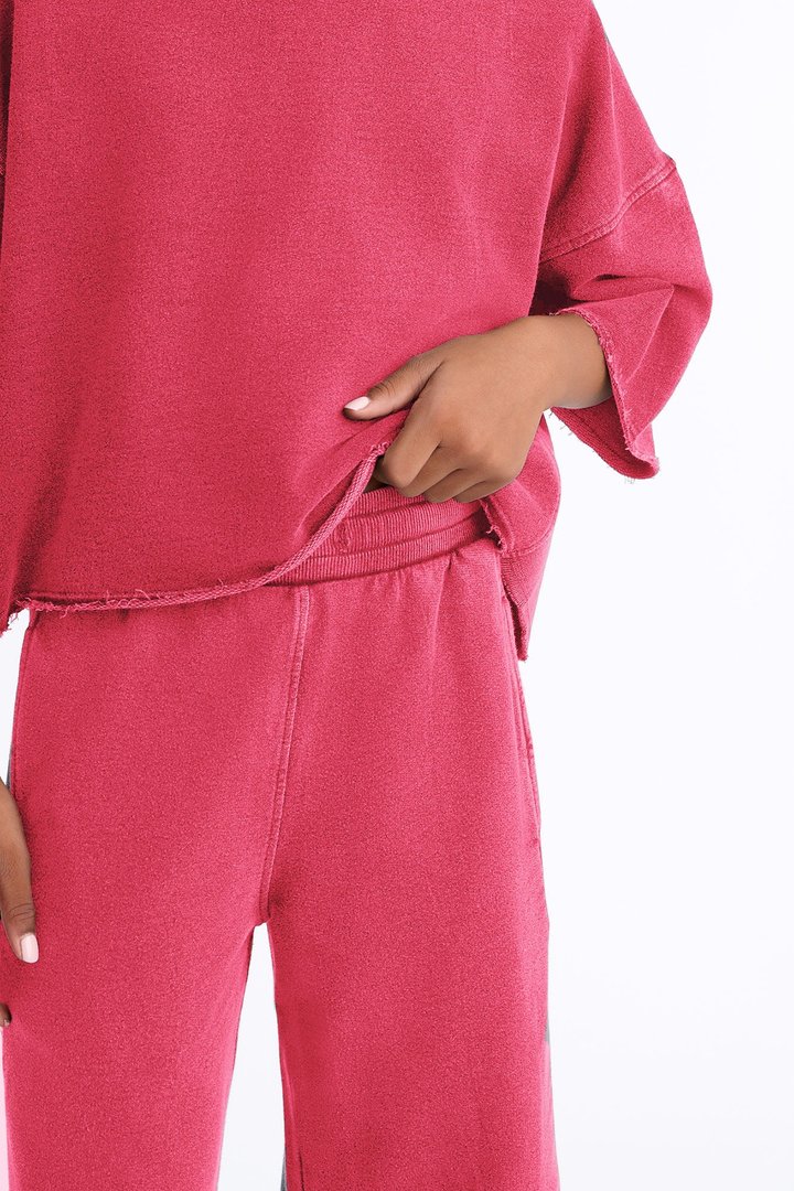 Mini Strollin' Around Pant Set - DarkRed