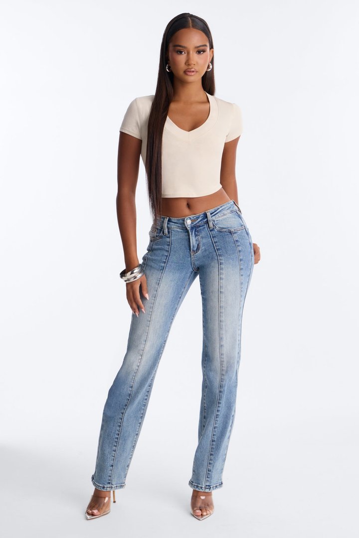 All Access Ultra Low Rise Straight Leg Jeans - Medium Wash