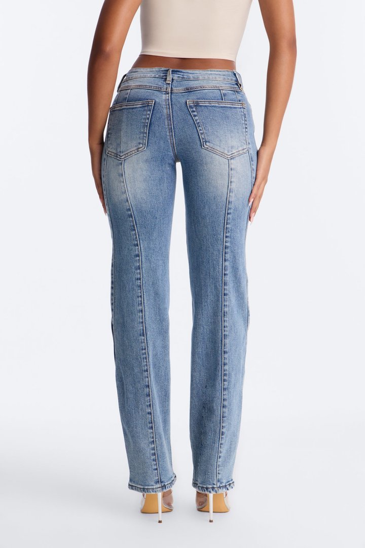 All Access Ultra Low Rise Straight Leg Jeans - Medium Wash