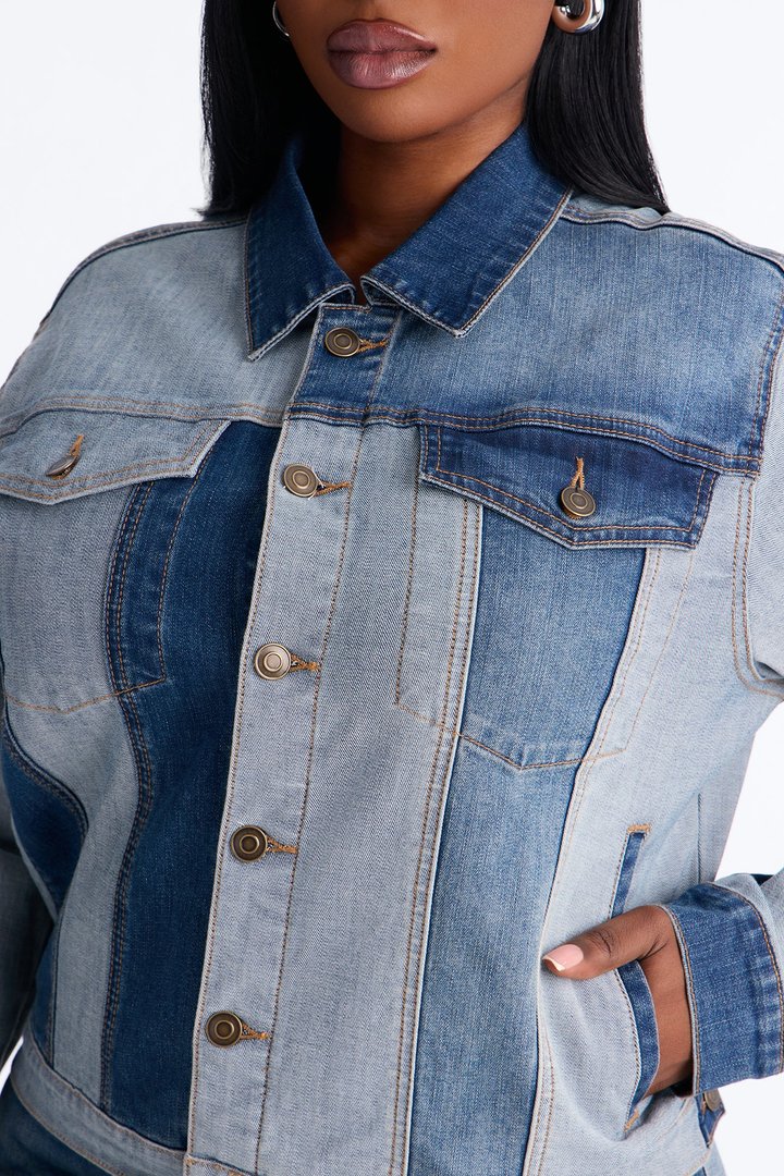 San Marcos Two Tone Stretch Denim Trucker Jacket - Dark Wash