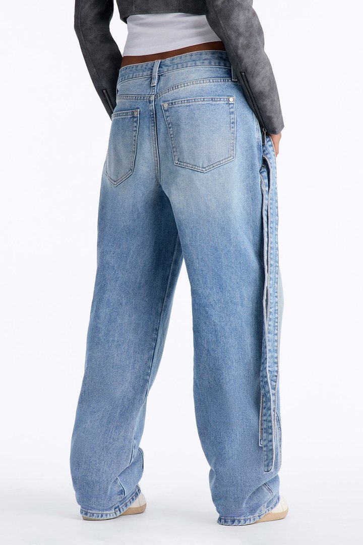 Strapped To You Belted Straight Leg Jeans - Medium Wash
