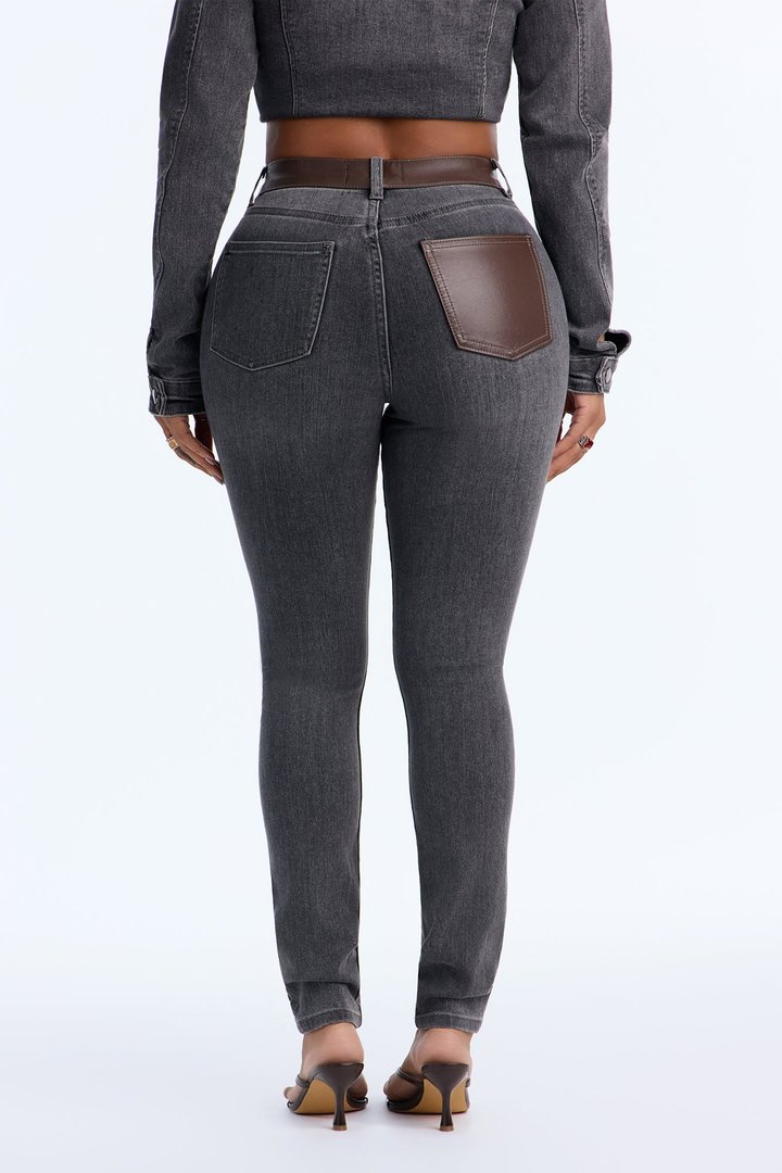 Power Stance High Rise Skinny Jeans - Grey