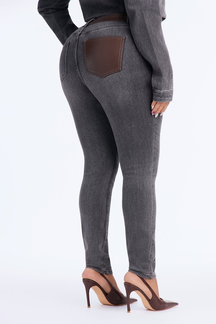 Power Stance High Rise Skinny Jeans - Grey