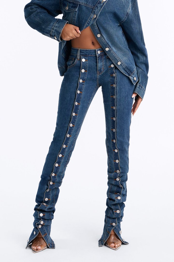 Lexington Low Rise Stacked Slim Straight Tall Jeans - Dark Wash