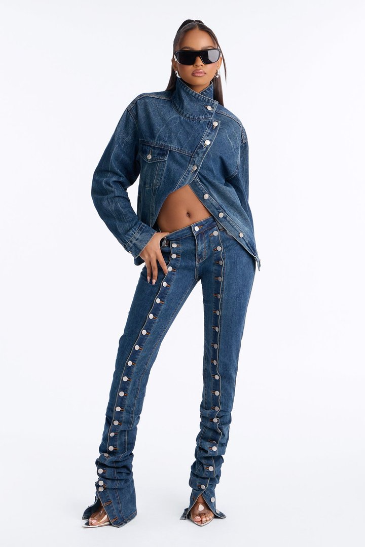Lexington Low Rise Stacked Slim Straight Tall Jeans - Dark Wash