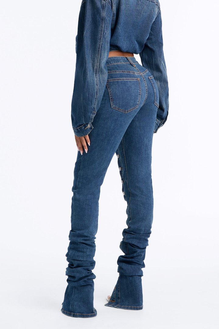 Lexington Low Rise Stacked Slim Straight Tall Jeans - Dark Wash