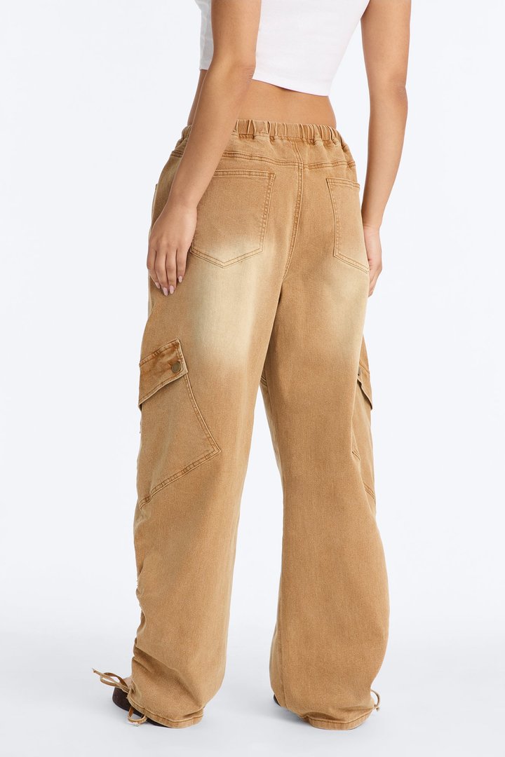 Alessia High Rise Barrel Leg Jogger Pant - Brown