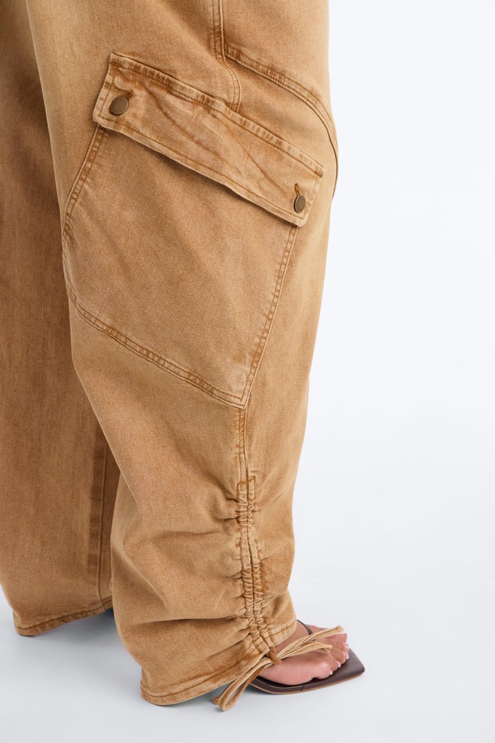 Alessia High Rise Barrel Leg Jogger Pant - Brown