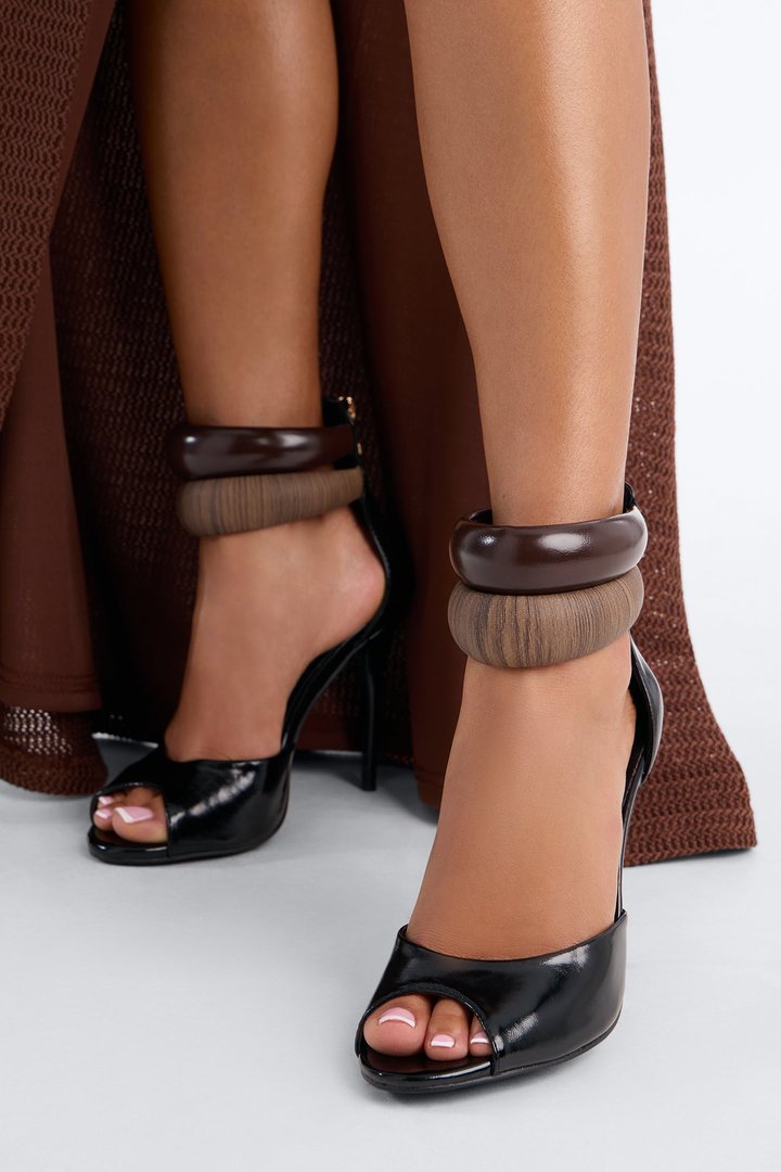 Rocky Peep Toe Heels - Black