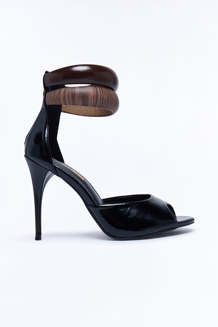 Rocky Peep Toe Heels - Black