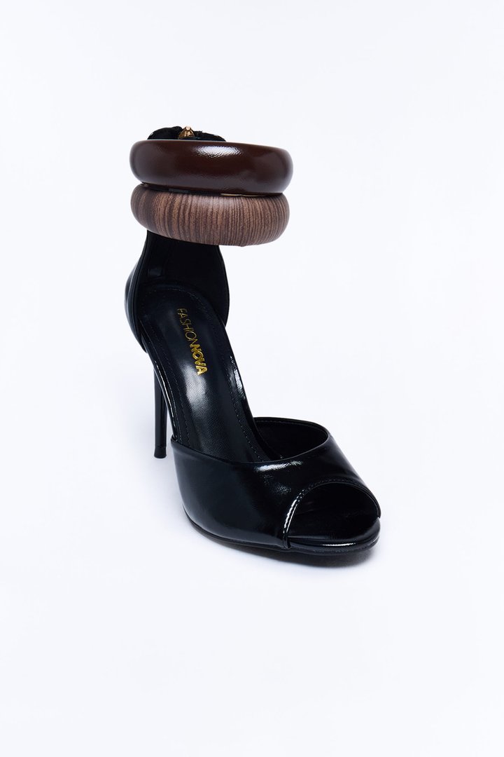 Rocky Peep Toe Heels - Black