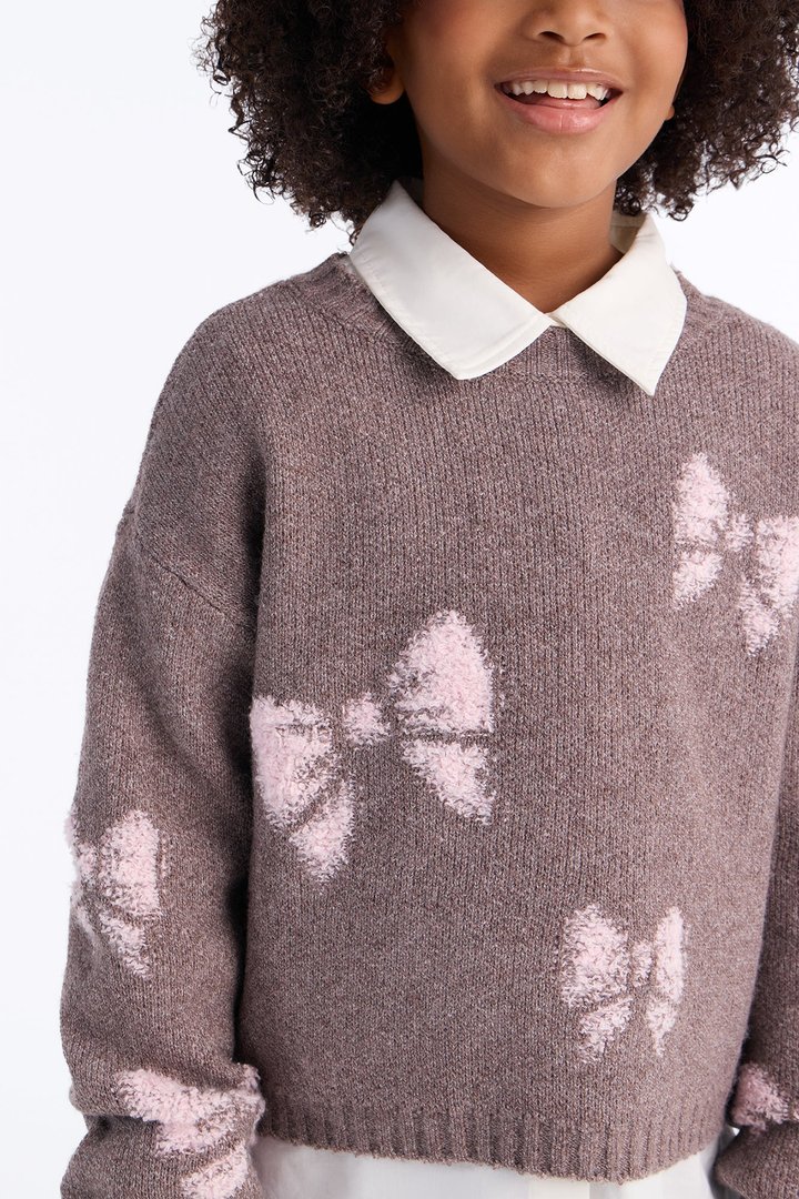 Mini Pretty Girl Pullover Sweater - Chocolate
