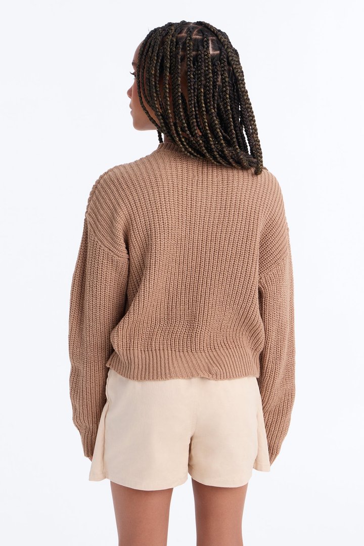 Mini Heartwarming Pullover Sweater - Mocha