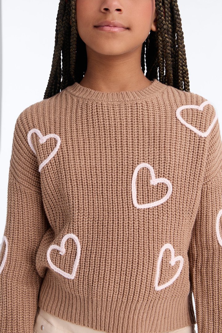 Mini Heartwarming Pullover Sweater - Mocha