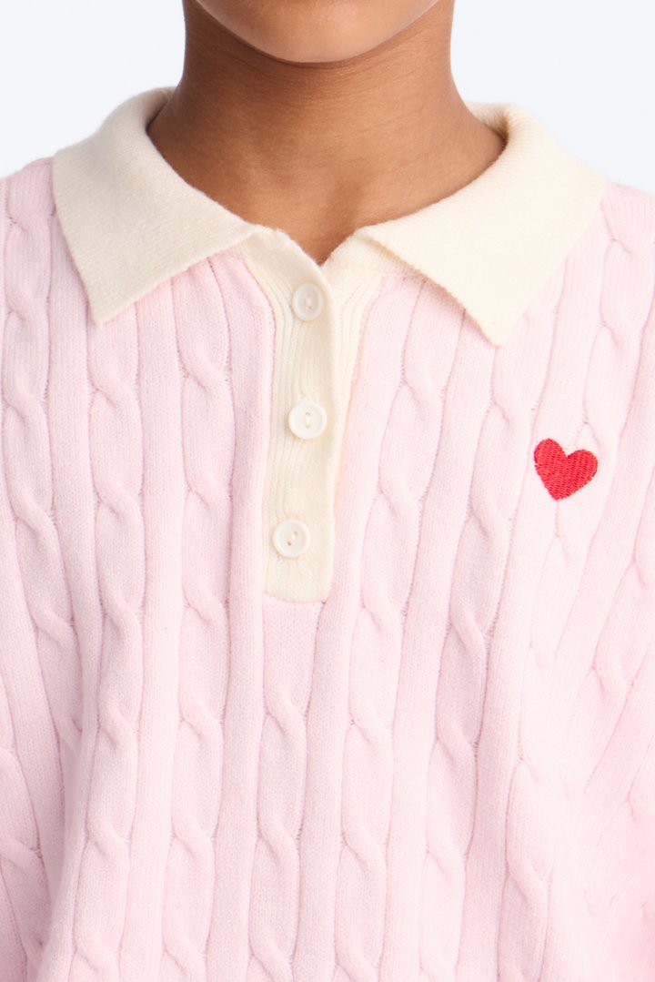 Mini True To Myself Pullover Sweater - Pink