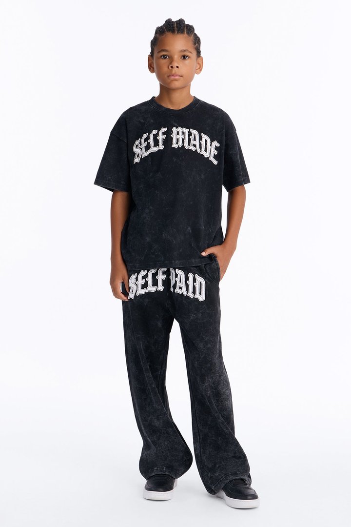 Mini Self Made Oversized Short Sleeve Tee - Black