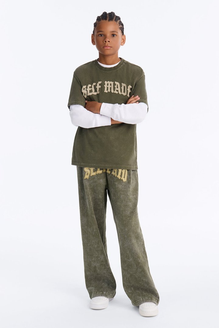 Mini Self Made Oversized Short Sleeve Tee - Olive
