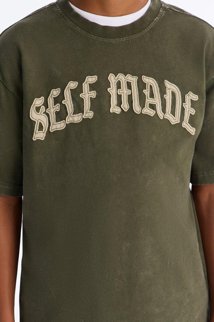 Mini Self Made Oversized Short Sleeve Tee - Olive