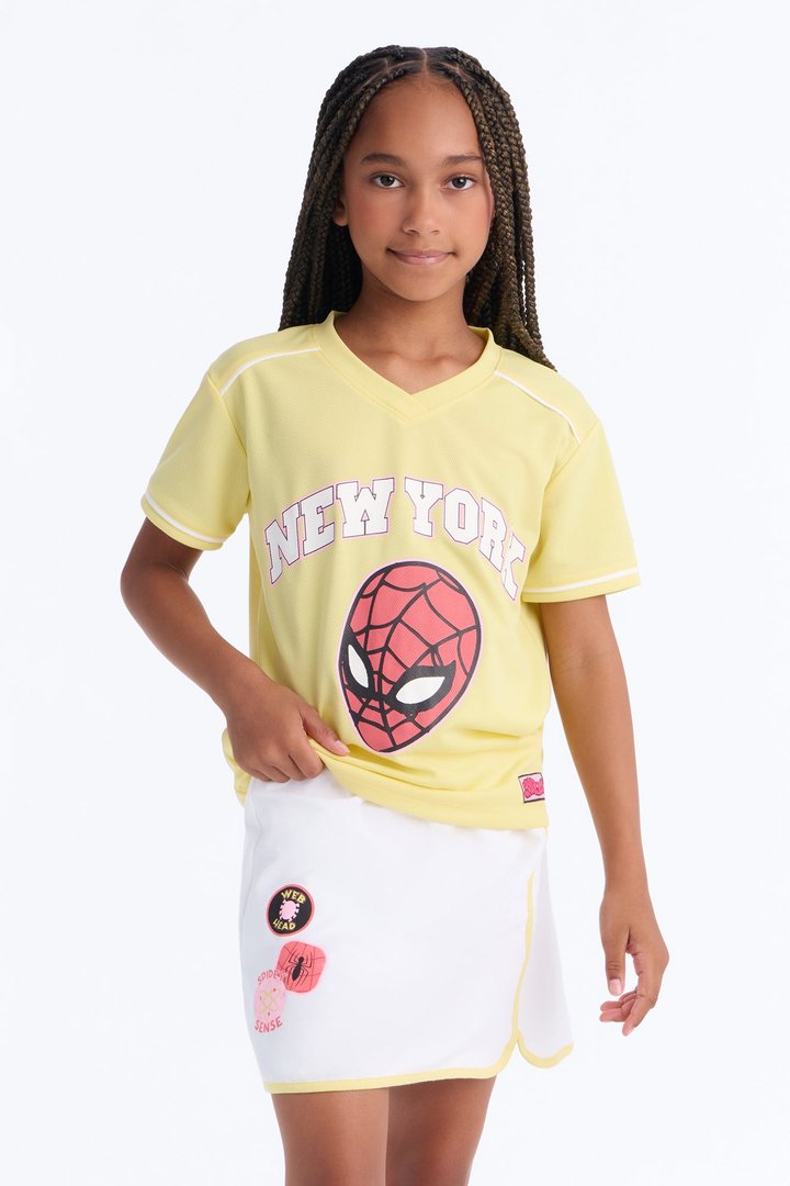 Mini Spiderman New York Skort Set - Yellow/combo