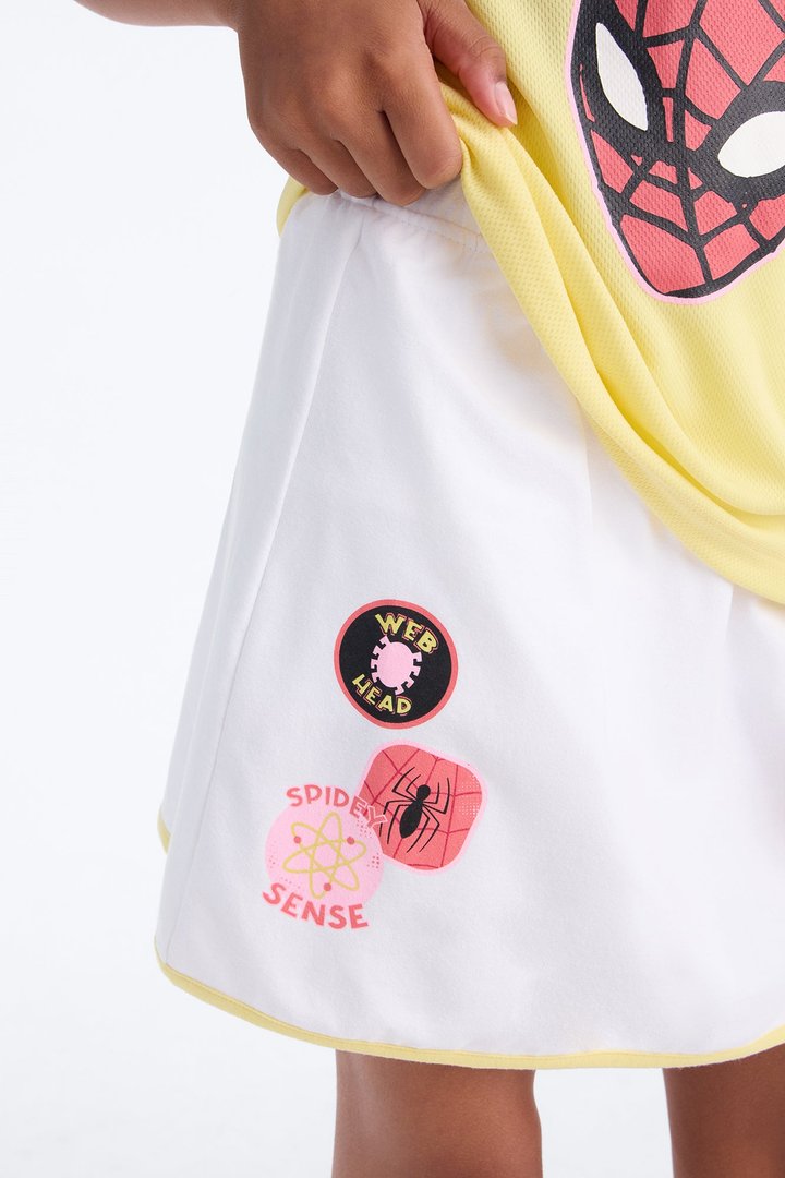 Mini Spiderman New York Skort Set - Yellow/combo