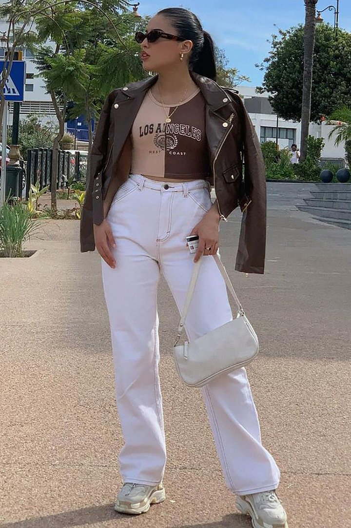 Remind Me Later Faux Leather Jacket - Mocha/Gold