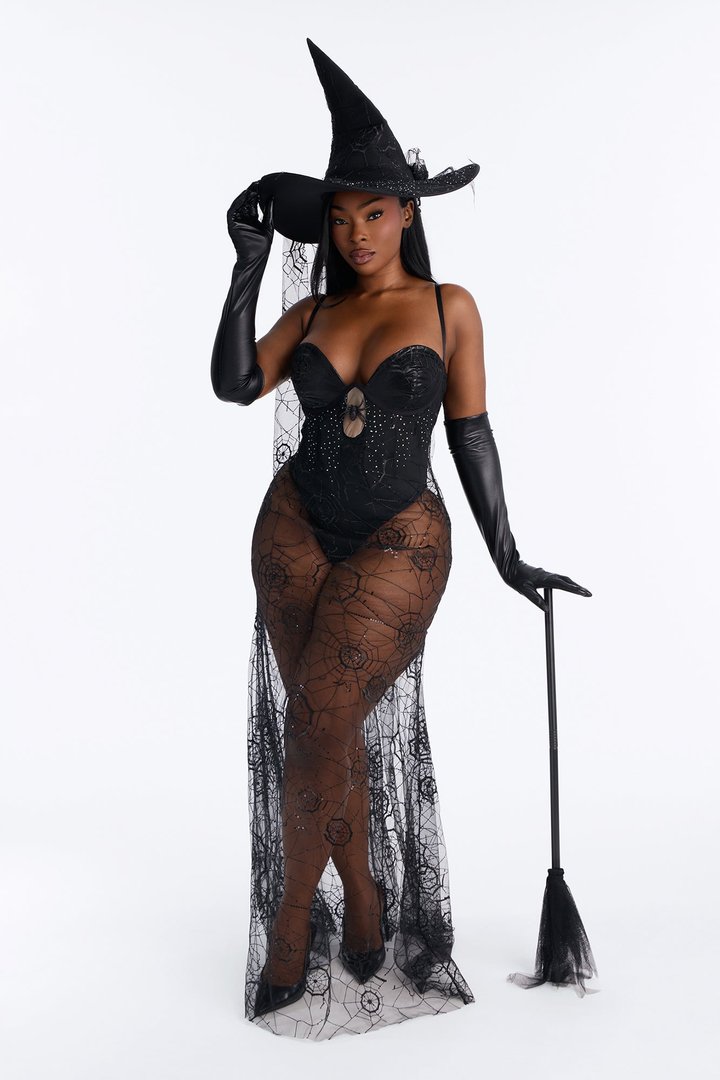 Sin And Sorcery 4 Piece Costume Set - Black