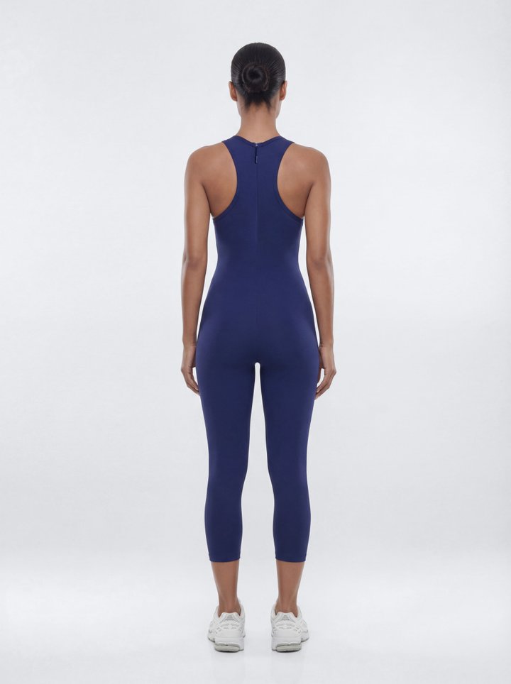 ProStretch™ 18″ High Neck Capri Jumpsuit - Navy