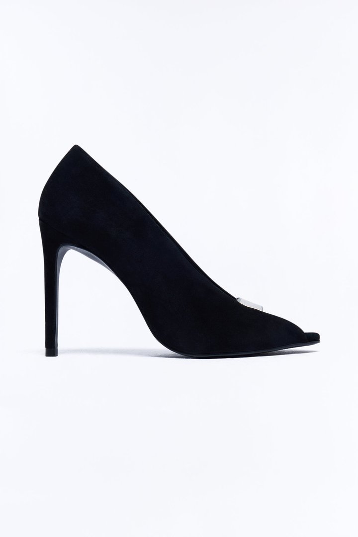 Steve Madden Santino Peep Toe Heels - Black