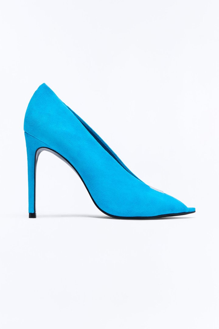 Steve Madden Santino Peep Toe Heels - Blue