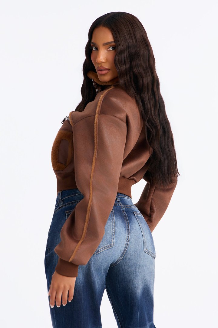 Fair Games Cropped Jacket - Chocolate/Combo
