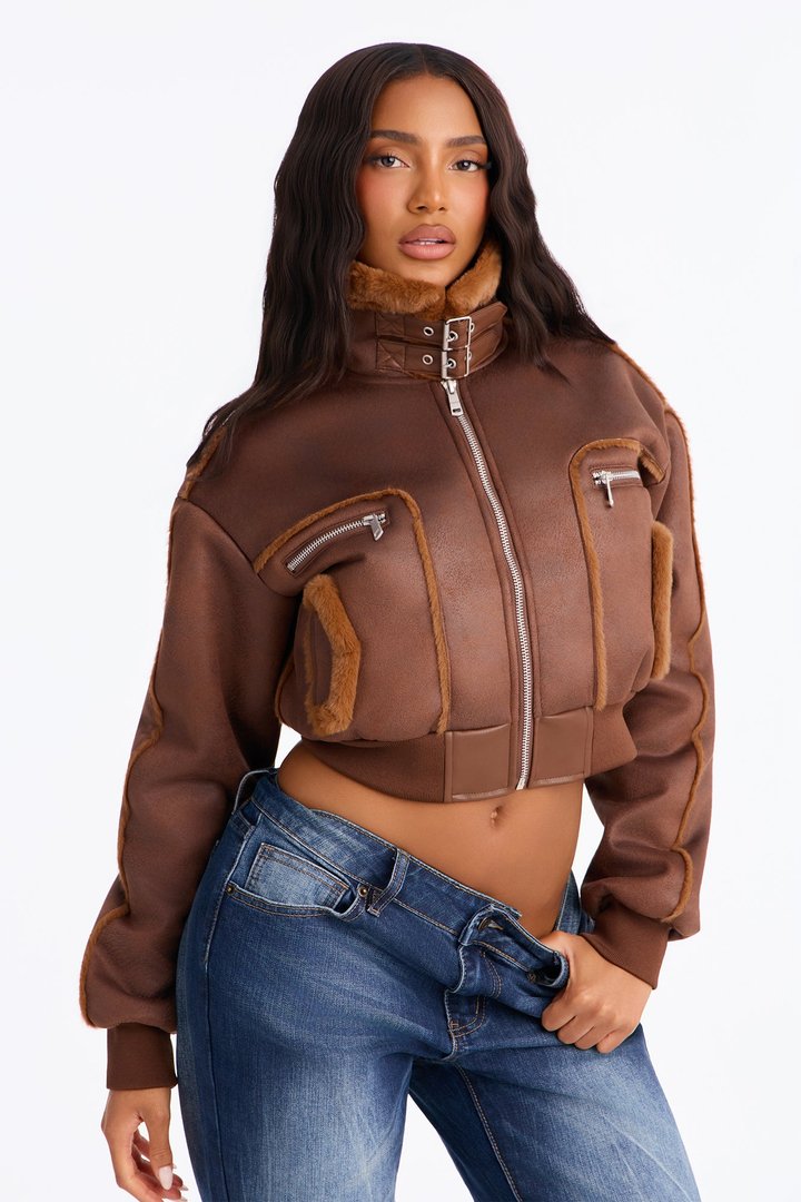 Fair Games Cropped Jacket - Chocolate/Combo