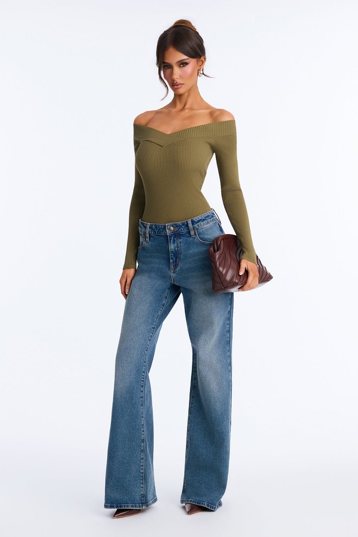 Sam Sweater Bodysuit - Olive