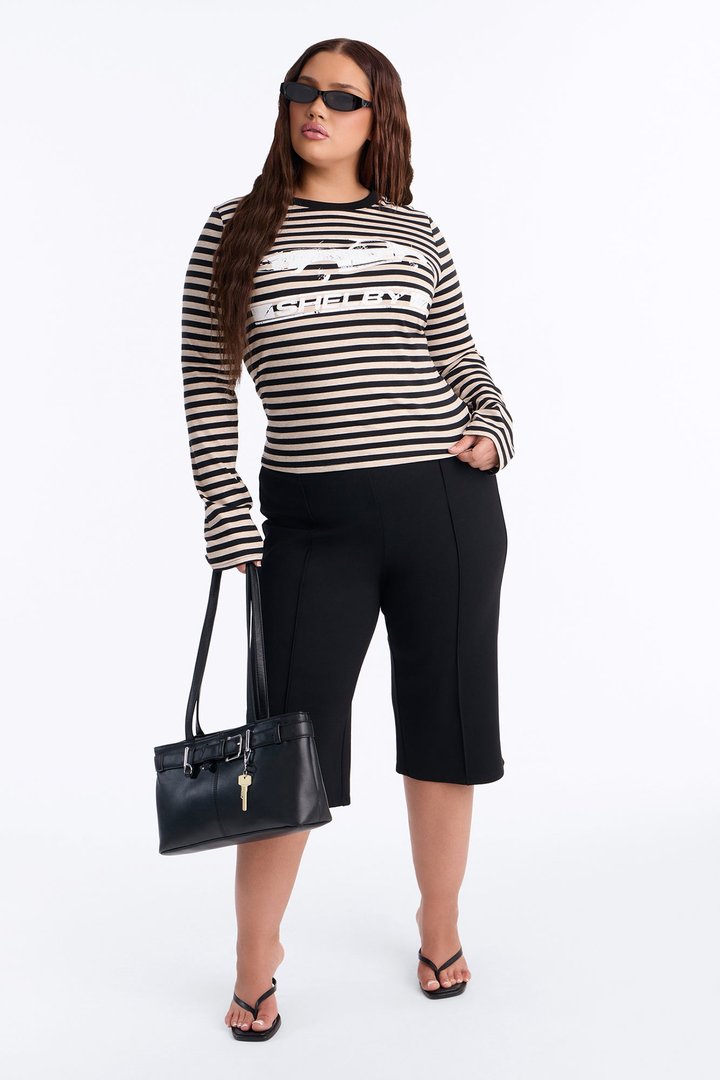 Shelby Striped Long Sleeve Tee - Tan