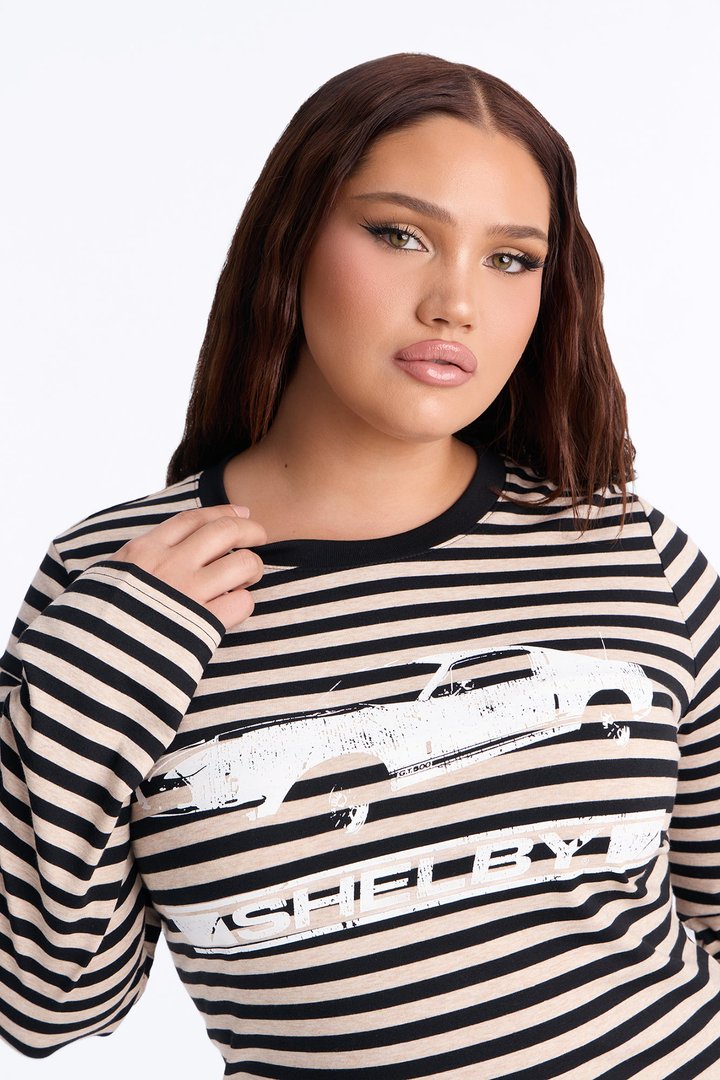 Shelby Striped Long Sleeve Tee - Tan