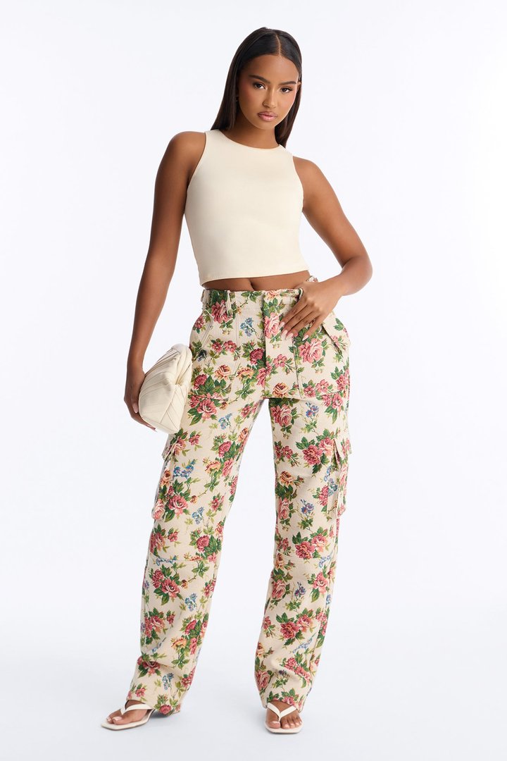 Expensive Taste Jacquard Cargo Pant - Ivory/combo