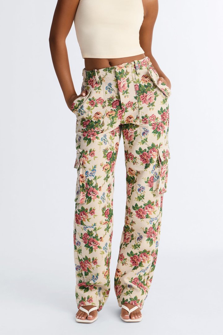 Expensive Taste Jacquard Cargo Pant - Ivory/combo