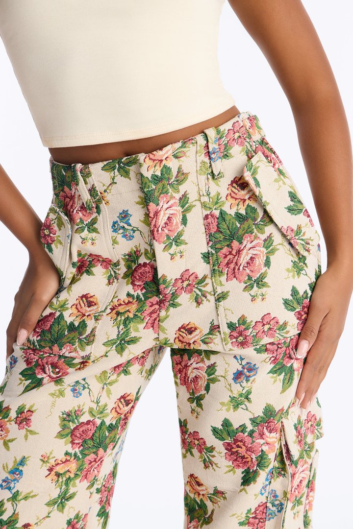 Expensive Taste Jacquard Cargo Pant - Ivory/combo