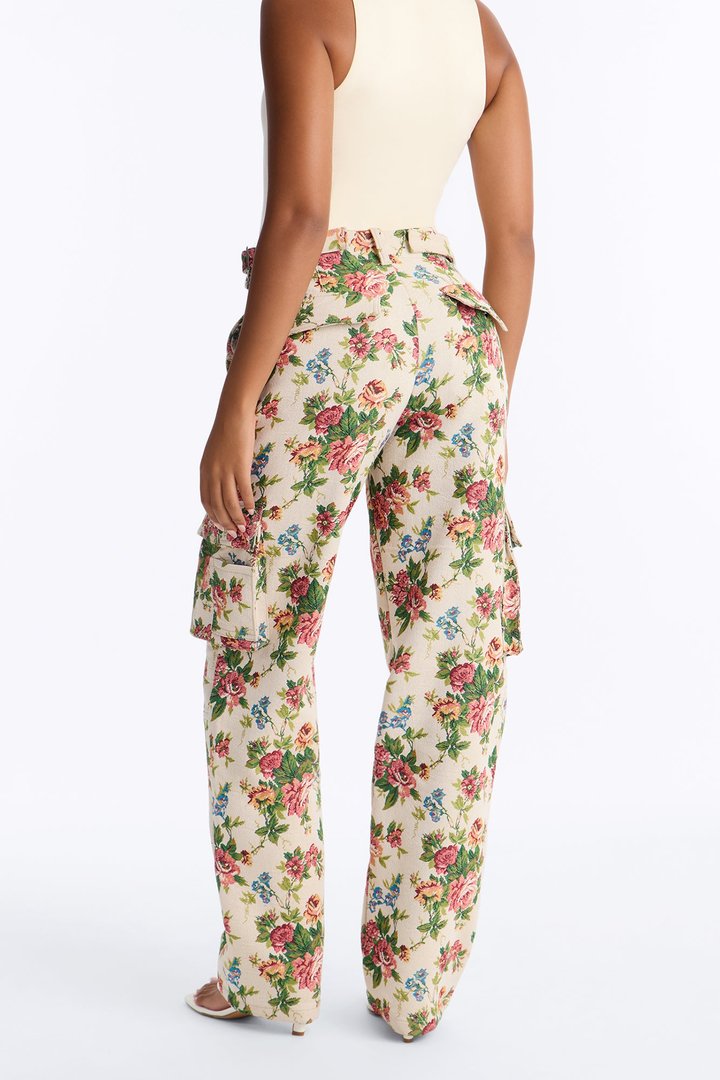 Expensive Taste Jacquard Cargo Pant - Ivory/combo