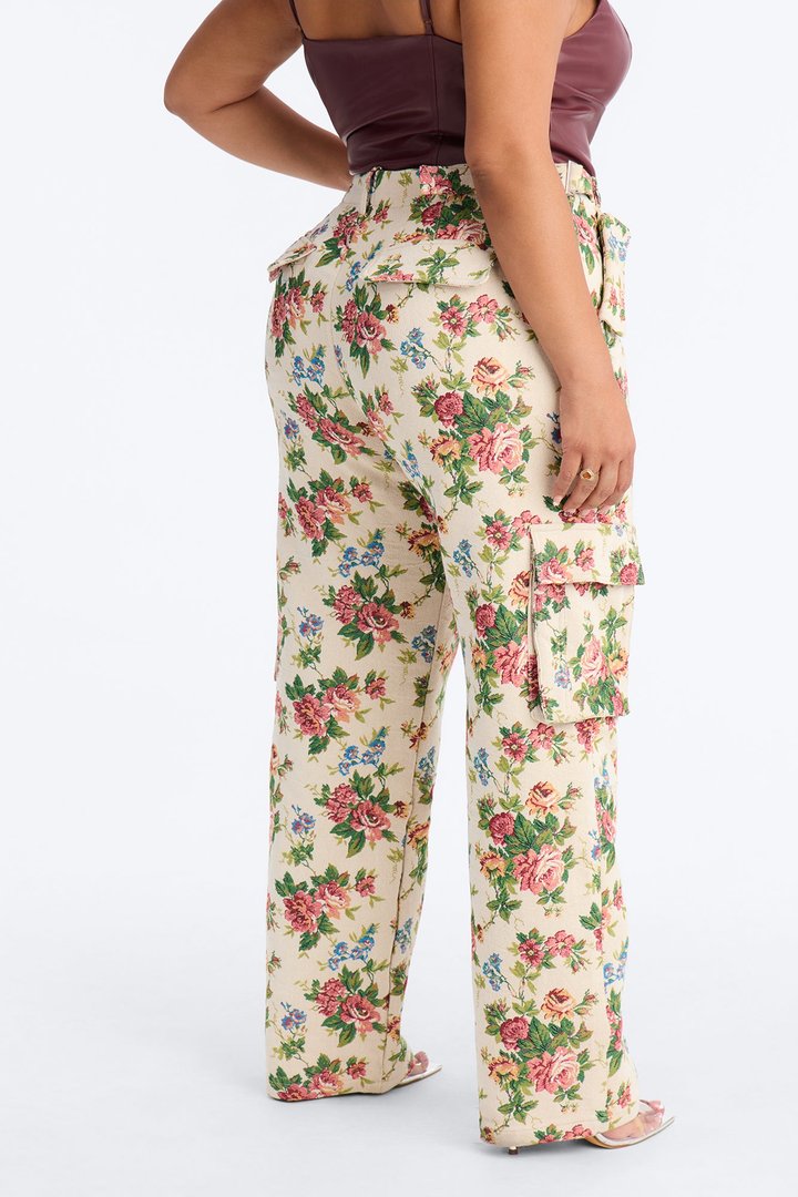 Expensive Taste Jacquard Cargo Pant - Ivory/combo