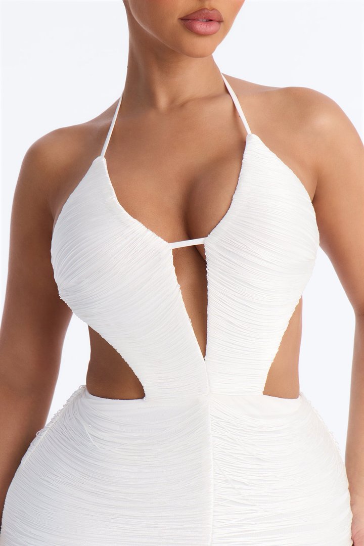 Came To Party Fringe Maxi Dress - White