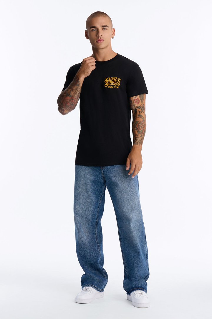 Saints & Sinners Whiskey Lounge Short Sleeve Tee - Black