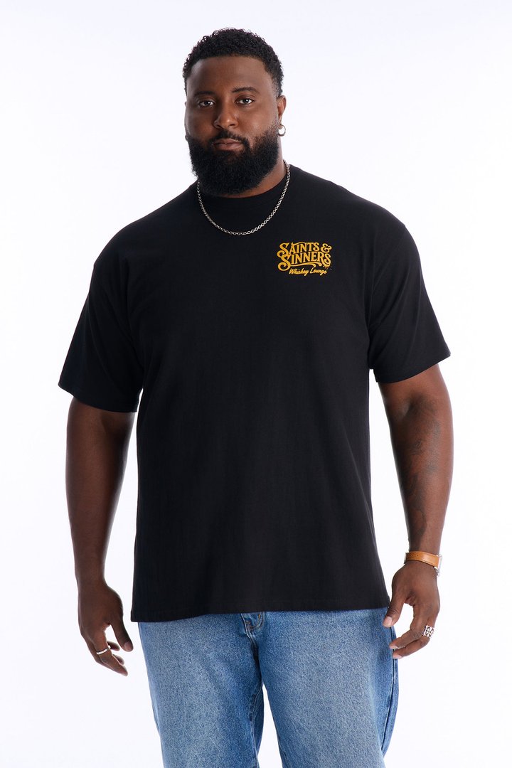 Saints & Sinners Whiskey Lounge Short Sleeve Tee - Black