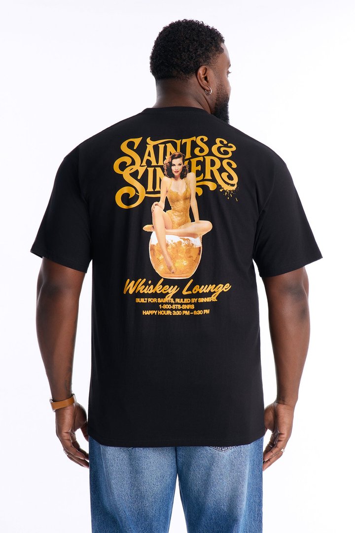 Saints & Sinners Whiskey Lounge Short Sleeve Tee - Black