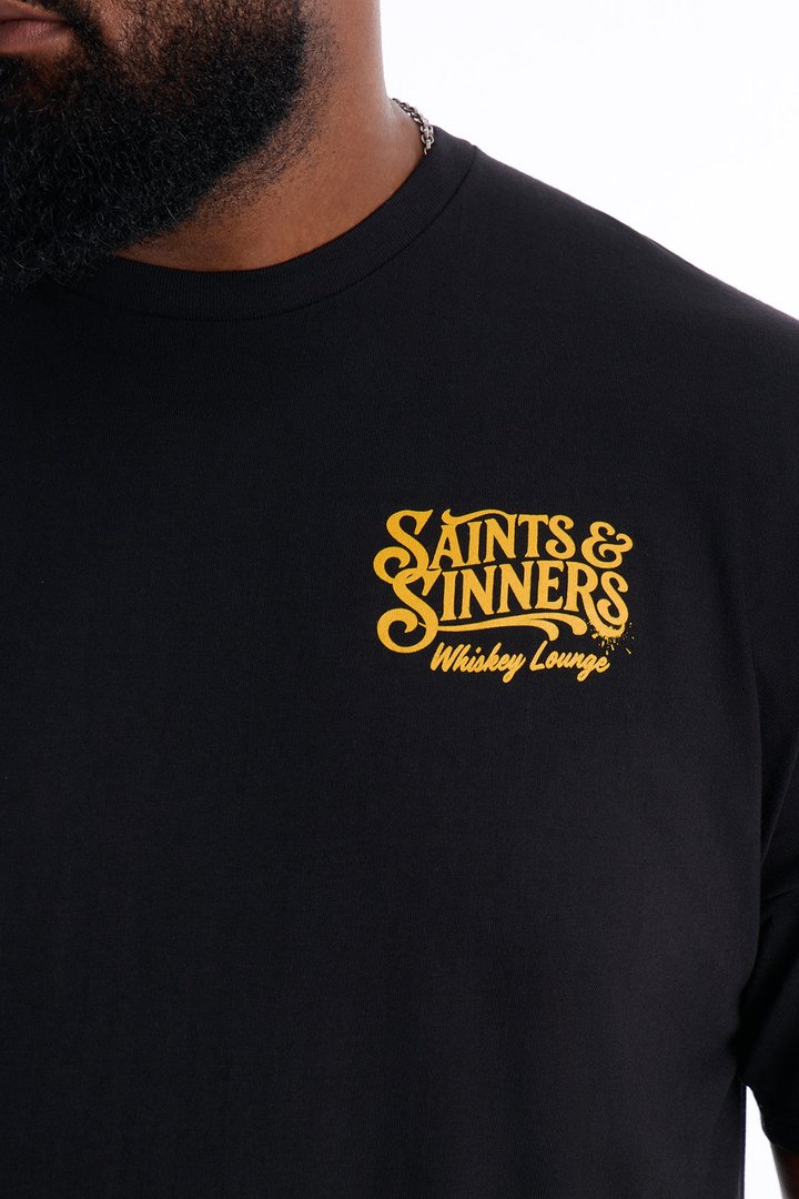 Saints & Sinners Whiskey Lounge Short Sleeve Tee - Black