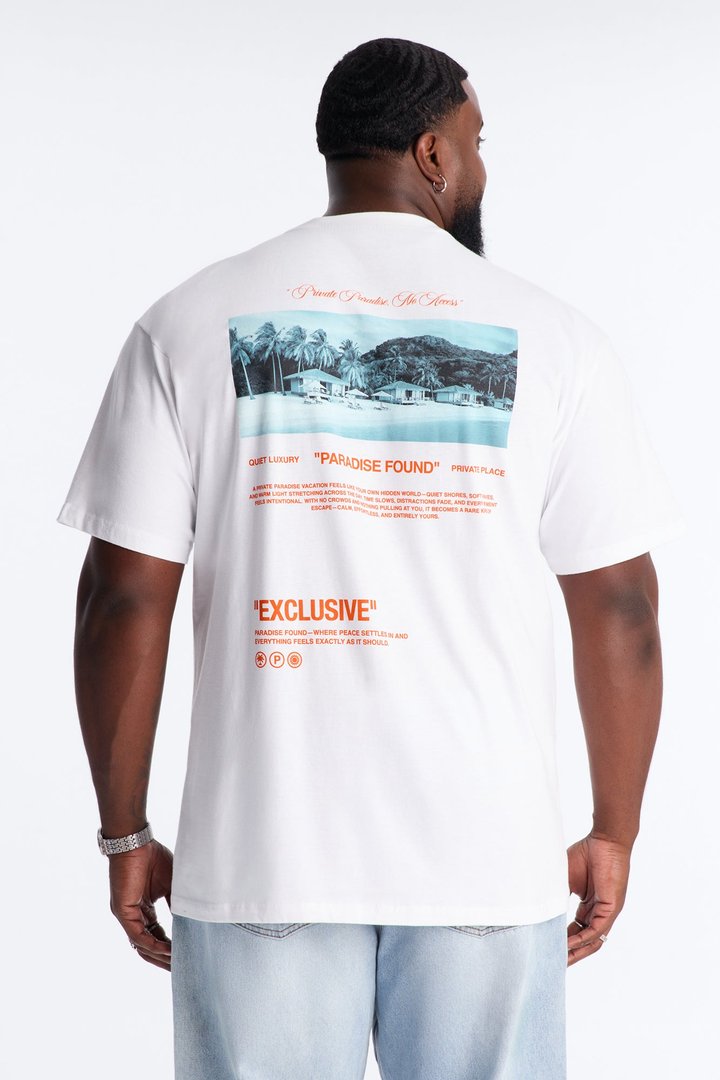 Private Paradise Found Oversized Short Sleeve Tee - White