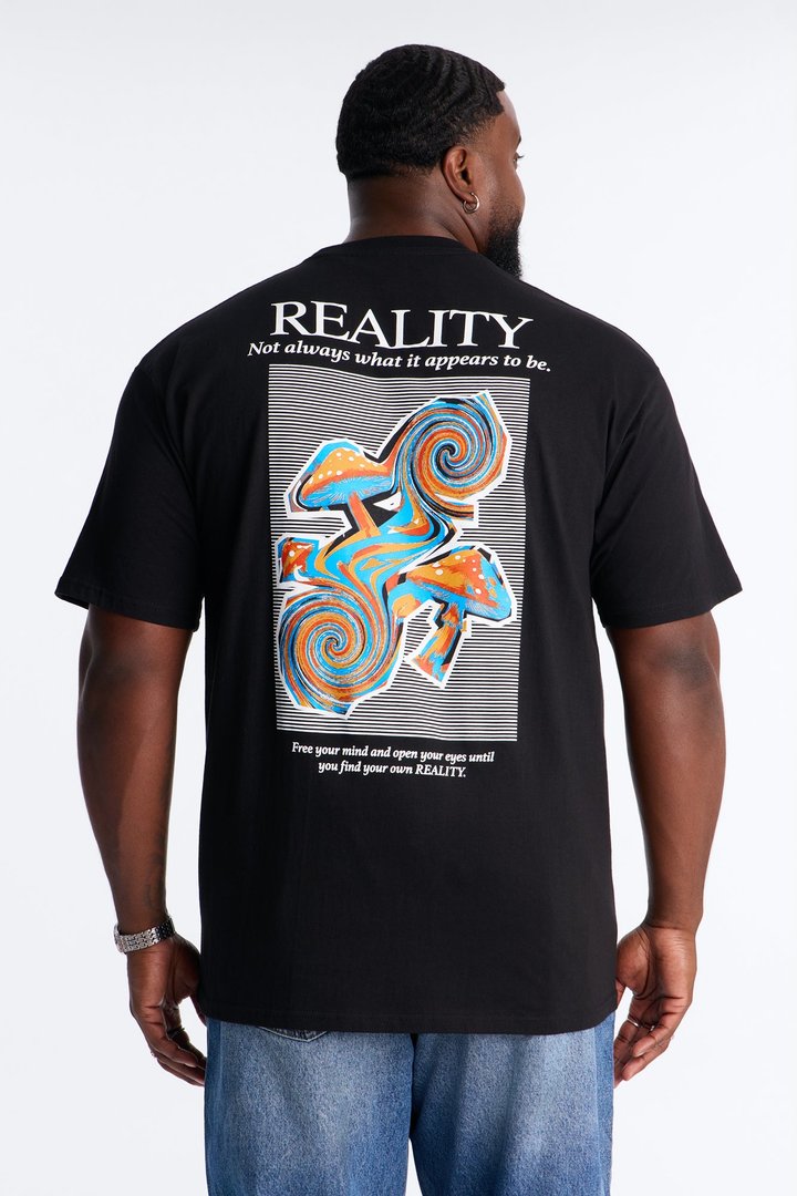 Not As It Appears Oversized Short Sleeve Tee - Black