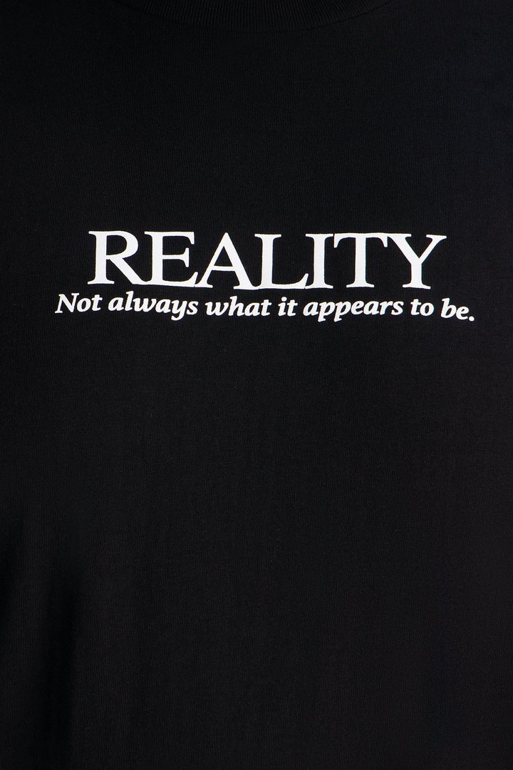 Not As It Appears Oversized Short Sleeve Tee - Black