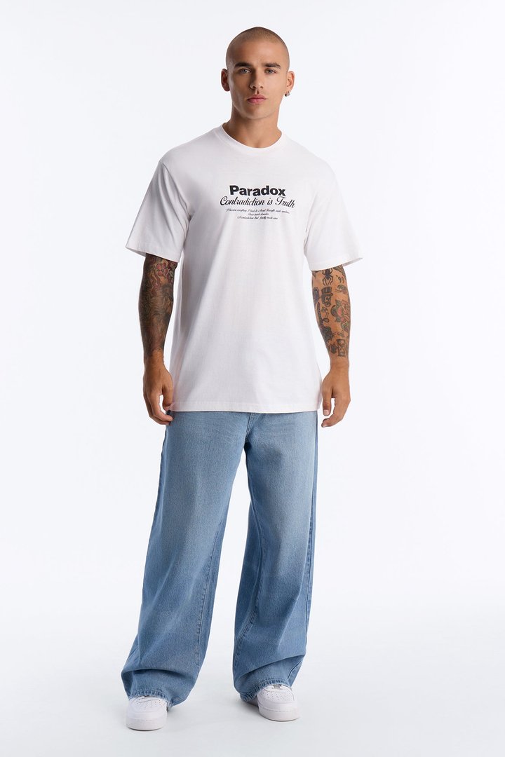 Paradox Contradiction Oversized Short Sleeve Tee - White