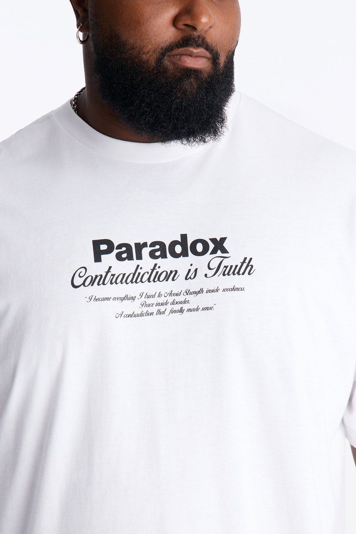 Paradox Contradiction Oversized Short Sleeve Tee - White